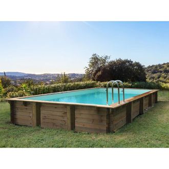 Habitat et Jardin Piscina Rectangular De Madera kolanta - 10.20 X 5.20 X 1.44 M