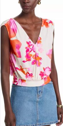 Ramy Brook Sabine Floral Tank In Sunset Orange