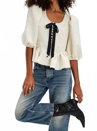 Free People Pamela Bow Top In White Alyssum