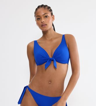Triumph B&uuml;gel-Bikini-Top TRIUMPH Summer Twist W, Damen, Gr. 38, Cup C, racing blau, Microfaser, Obermaterial: 77% Polyamid, 23% Elasthan, Bikini-Oberteile B&uuml;g