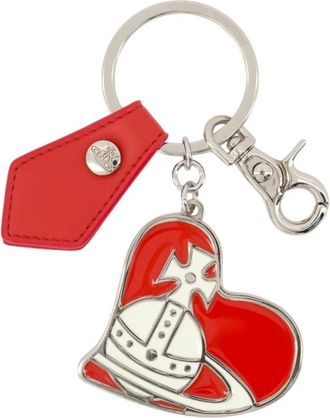 Vivienne Westwood Orb Hart Sleutelhanger - Dames - Sleutelhangers & Tashangers - Rood - ONE Size - Leer - Accessoires