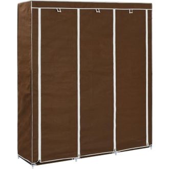vidaXL Vidaxl - Armario Con Compartimentos Y Varillas Tela Marr&oacute;n 150x45x175 Cm