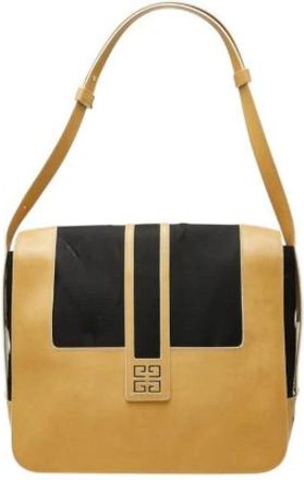 Givenchy Pre-owned Leather Nylon Canvas Shoulder Bag - Dames - Vintage Schoudertas - Beige - ONE Size - Nylon - Vintage