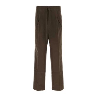 Fear of God Straight Trousers, male, Brown, Size: L Cotton Canvas Pleat Front Pant