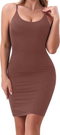 Generic Bodysuit Tummy Control Shapewear Shapewear Dress Slips for Women Full Slip Body Seamless Dress for Under Dresses Body Suit Women (Coffee, M)