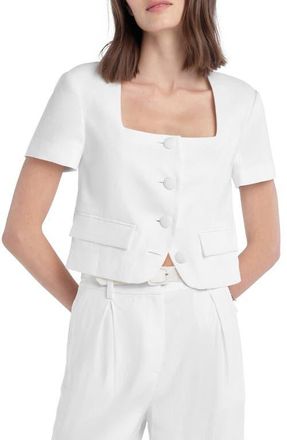 Favorite Daughter The Mayfair Linen Blend Top in White at Nordstrom, Size X-Large