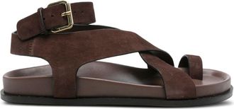 A.Emery Jalen Cross-Strap Sandals - Womens - Rubber/Suede/Calf Leather