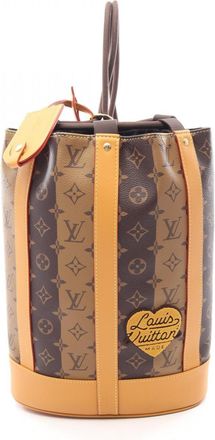 Louis Vuitton Brown Coated Canvas Leather Handbag Shoulder Bag (Pre-Owned)