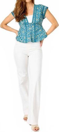 Judy Blue High Waist Braided Waist Band Wide Leg Jeans In White