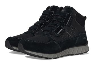 L.L.Bean Snow Sneaker 5 Boot Mid Water Resistant Insulated Hook-and-Loop Mens Shoes Black/Black : 9 EE - Wide, Leather/Textile