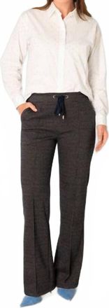 Yest Nayla Essential Wide Leg Trousers In Dark Navy Melange