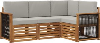 vidaXL Conjunto De Sof&aacute;s De Exterior 4 Uds. Poli&eacute;ster Vidaxl