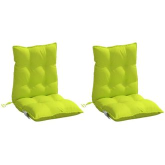 vidaXL Cojines Para Silla Respaldo Bajo 2 Uds Tela Oxford Verde Brillo Vidaxl