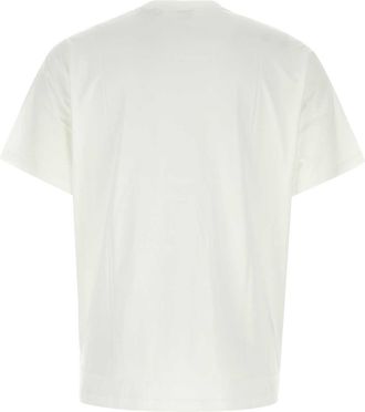 Burberry Mens Embroidered Logo T-Shirt White Cotton
