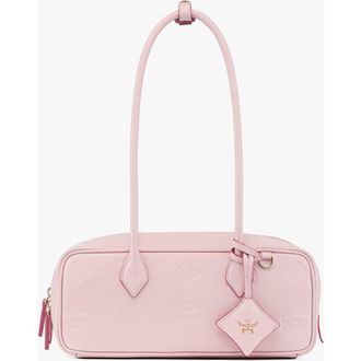 MCM Aren East West Shoulder Bag in Maxi Monogram Leather in Lotus Pink at Nordstrom