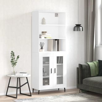 vidaXL Vidaxl - Aparador Alto Madera Contrachapada Blanco 69,5x34x180 Cm