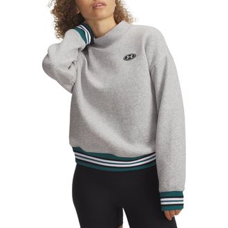 Under Armour Icon Patch Crewneck Sweatshirt in Gray Light Heather /White at Nordstrom, Size Xx-Large