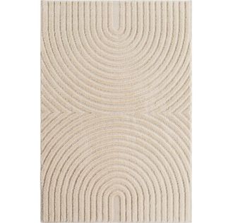 Nazar Rugs Teppich mit geometrischem Relief creme- 80x150 cm