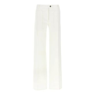 Ferragamo Straight Jeans - female - Ferragamo - Wide Trousers - White - S - Trousers