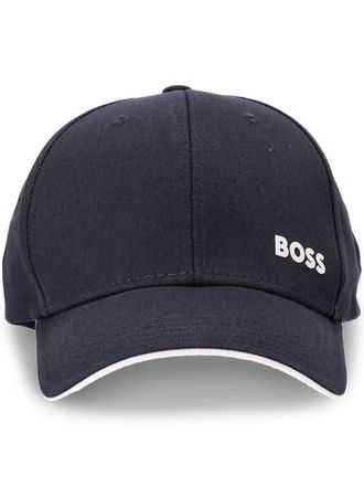 BOSS logo-print cotton cap - men - Cotton - One Size - Blue