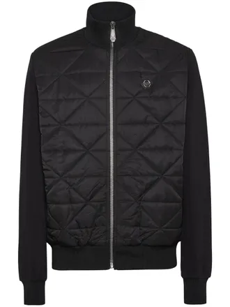 Philipp Plein quilted jogging jacket - men - Elastane/Cotton - XXXXL - Black
