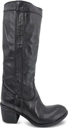 Madison.Maison 57 mm leren knielaarzen - Zwart