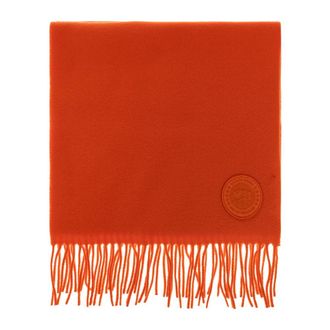Canada Goose Wol en kasjmier mix sjaal met franjes - unisex - Wintersjaals - Oranje - ONE Size - Wol - Accessoires
