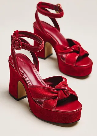Maeve Knotted Suede Platform Sandals