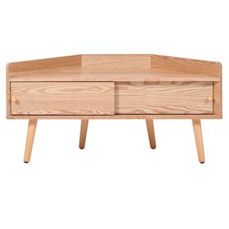 Nordlys Mueble de tv de esquina en madera con 2 puertas marr&oacute;n
