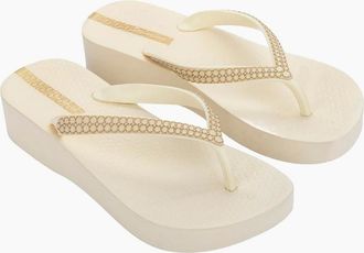 Ipanema Womens Ipanema Womens Mesh XI Plat Fem Flip Flops - Tan - Size: 4