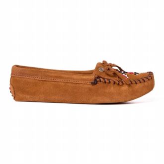 Minnetonka Womens Thunderbird Animikii Softsole Moccasins In Brown