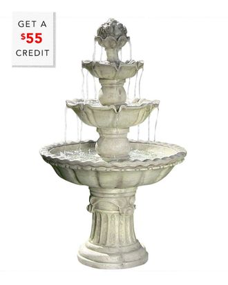 Sunnydaze 4-Tier Fruit Top Outdoor Water Fountain Backyard Garden Feature With $55 Credit