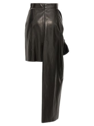 Alexander McQueen Maxi Bow Leather Skirt - Black
