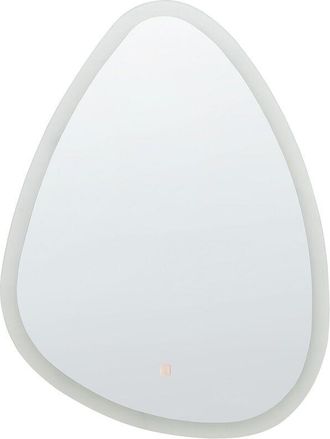 Beliani Beliani - Espejo De Pared Led De Vidrio Plateado 58 X 78 Cm Maquillaje Tocador Ba&ntilde;o Bethune