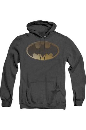 Gildan Batman Halftone Bat Adult Heather Hoodie / Hooded Sweatshirt