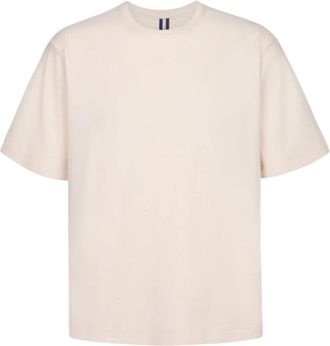 Profuomo T-shirt met korte mouwen en ronde hals - Heren - T-shirts - Beige - S - Katoen - Tops