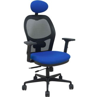 Piqueras y Crespo Piqueras Y Crespo - Silla Jorquera Traslack Malla Negra Asiento Bali Azul Brazos 2d Cabecero Fijo