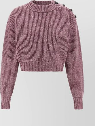 Chlo&eacute; cropped wool sweater button detail