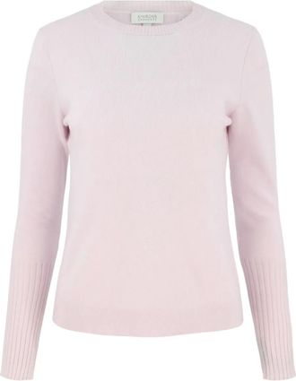 Kinross Cashmere Maglione a coste - Rosa