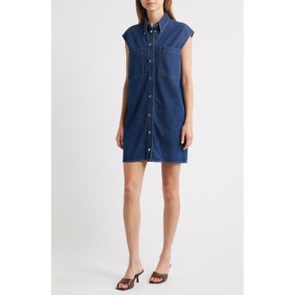Frame Denim The Sleeveless Denim Mini Shirtdress in Fault at Nordstrom Rack, Size Small
