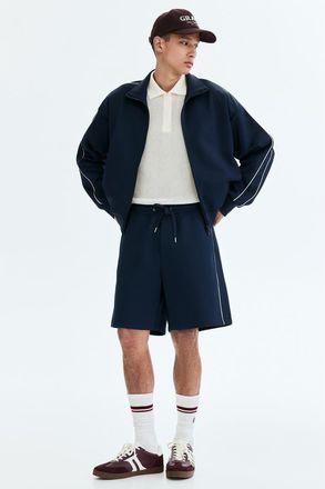 H&M Relaxed-fit Shorts in Dark Blue/white at Nordstrom, Size X-Large