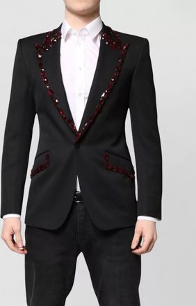 Dolce & Gabbana wool silk crystal-embellished blazer