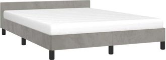 vidaXL Bed Frame without Mattress Light Grey 180x200cm Super King Velvet vidaXL