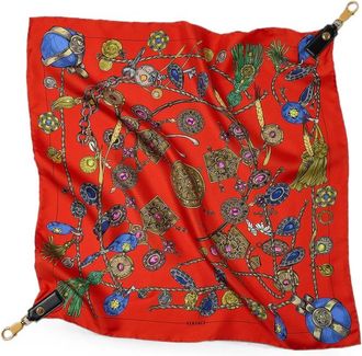 Versace Broken Jewels-print Silk Scarf Charm