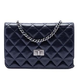 Chanel Pre-owned Wallet on Chain - Dames - Pre-owned - Blauw - Maat: ONE Size Leer