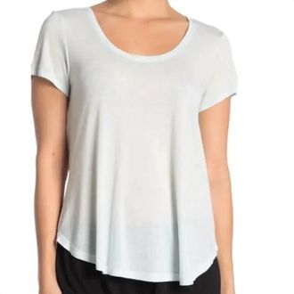 Natori Scoop Neck Short Sleeve Sleep Tee Shirt In Sky Blue
