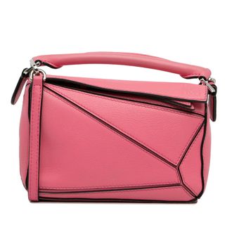 Loewe Pink Leather Mini Puzzle Satchel
