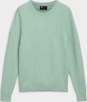 Le 31 Mens Diamond-textured sweater