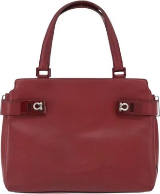 Ferragamo Pre-owned Handbags, female, Red, Size: ONE SIZE Pre-owned Vintage Gancini Tote Bag