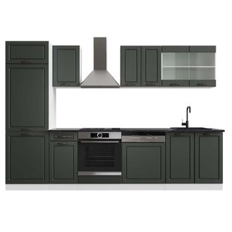 Vicco Cucina Componibile R-line, Antracite Casa Di Campagna/bianco, 300 Cm, Pl Antracite